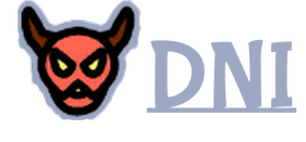 An image with a transparent background. The image simply features text that reads; "DNI." The text is underlined, and to the left of the text is the sprite for the Berserker medal in Bug Fables.